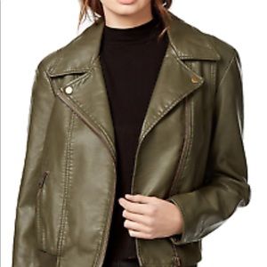 Free People Faux Leather Bomber Jacket